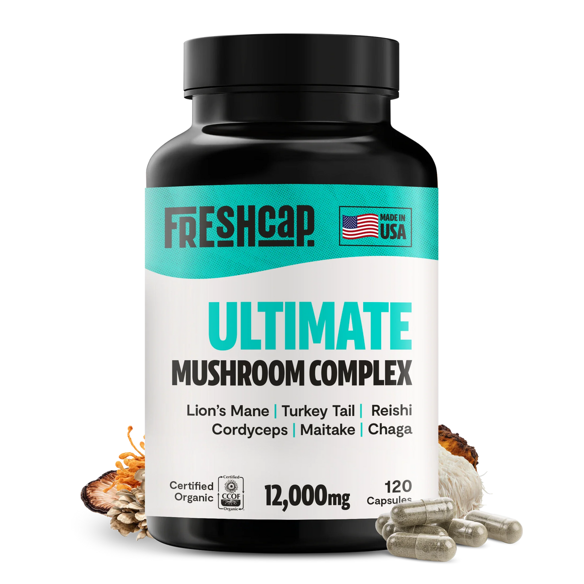 Organic Six-Mushroom Complex Capsules