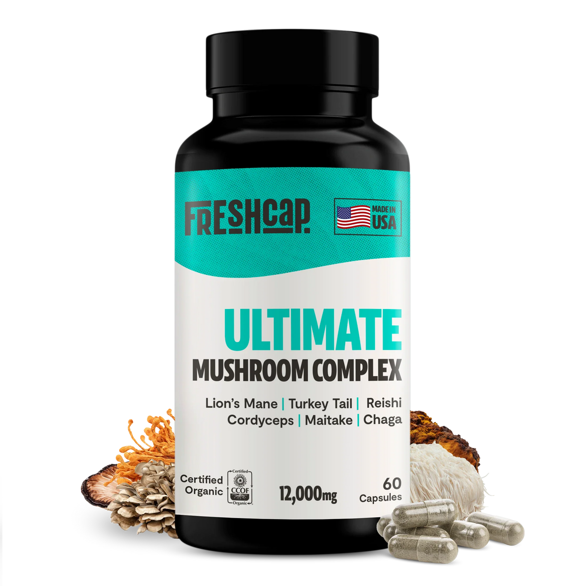 Organic Six-Mushroom Complex Capsules
