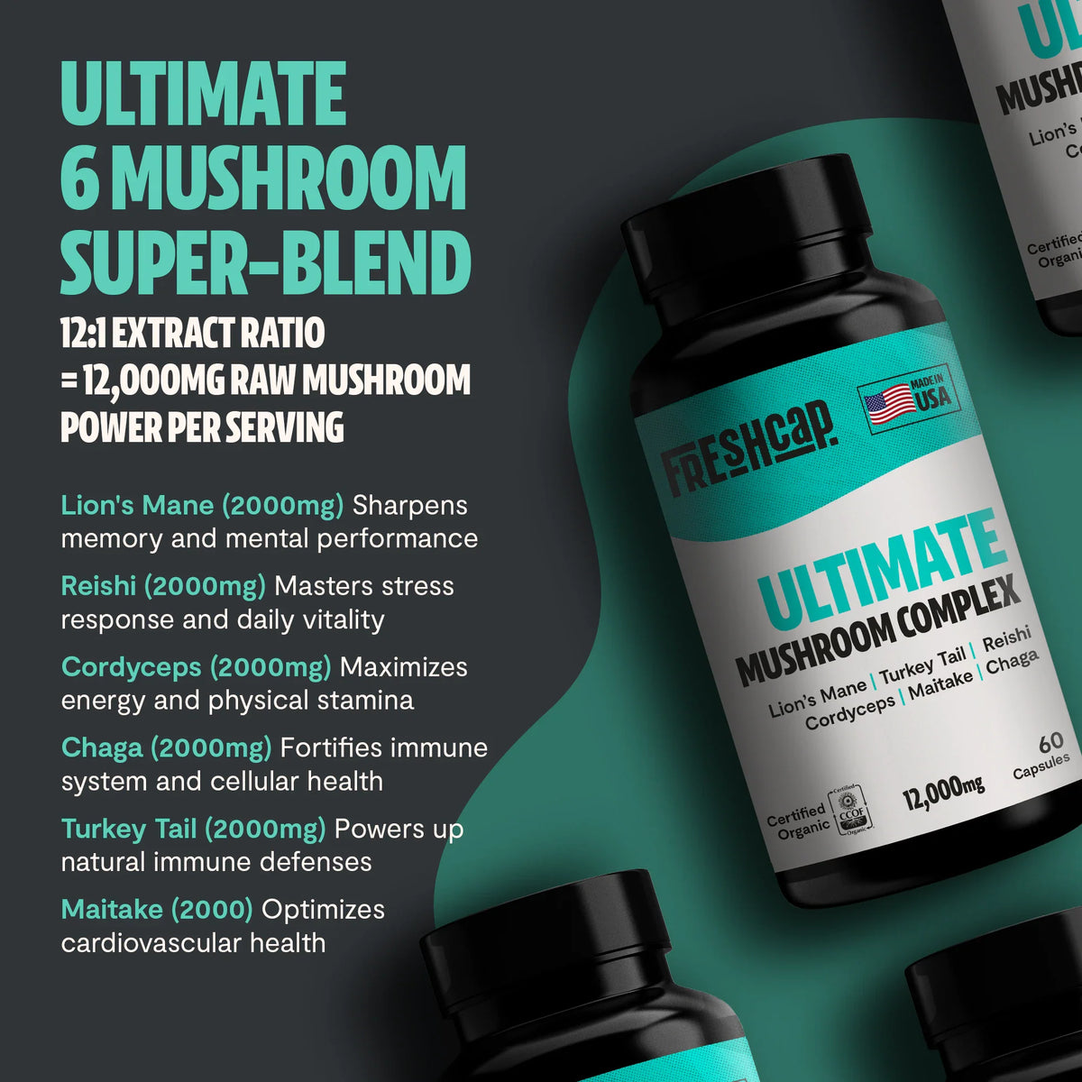 Organic Six-Mushroom Complex Capsules