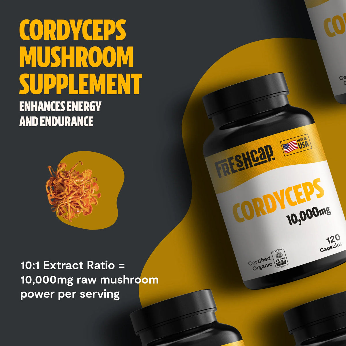 Organic Cordyceps Capsules – 120 Count