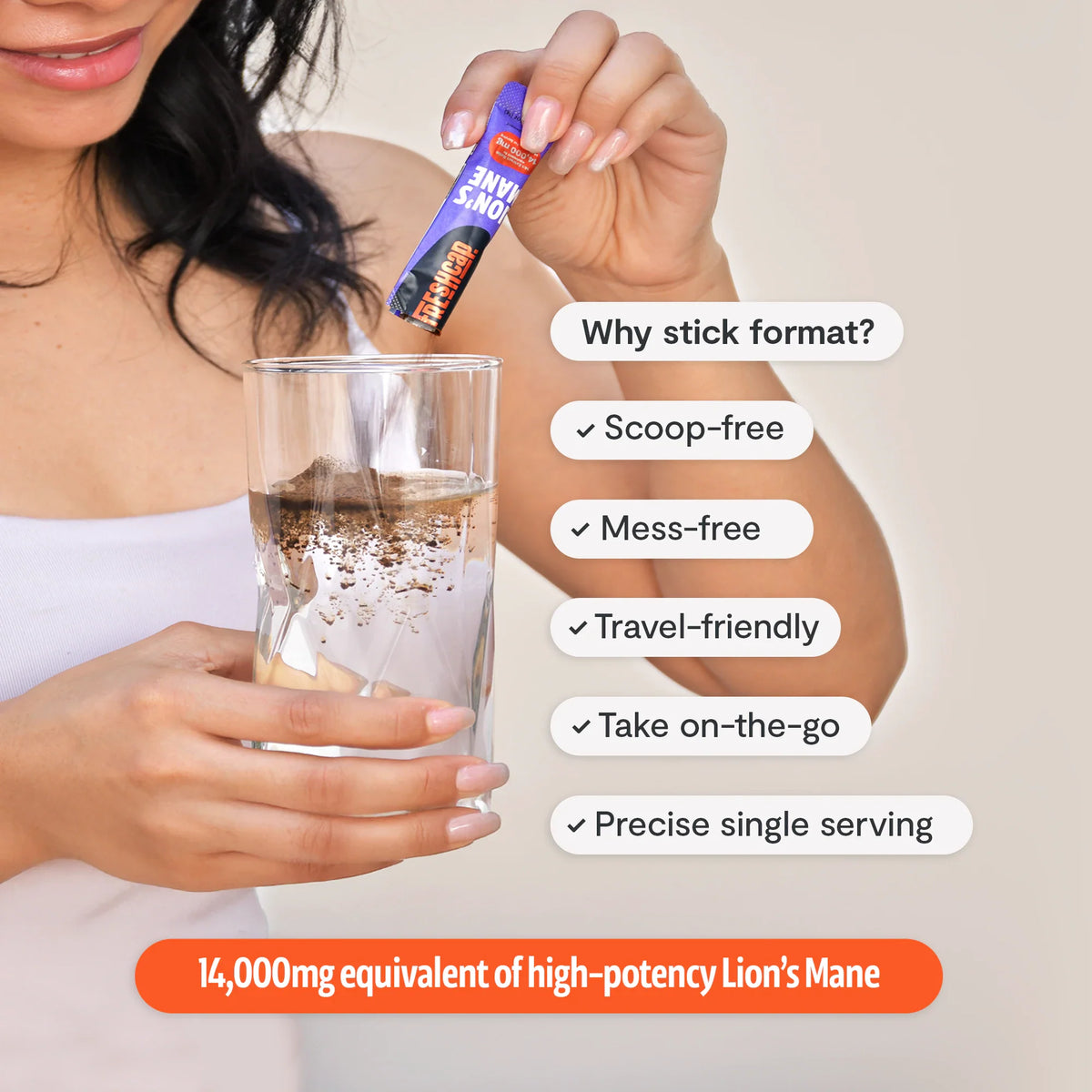 Organic Lion’s Mane Mushroom Powder – 60 Servings