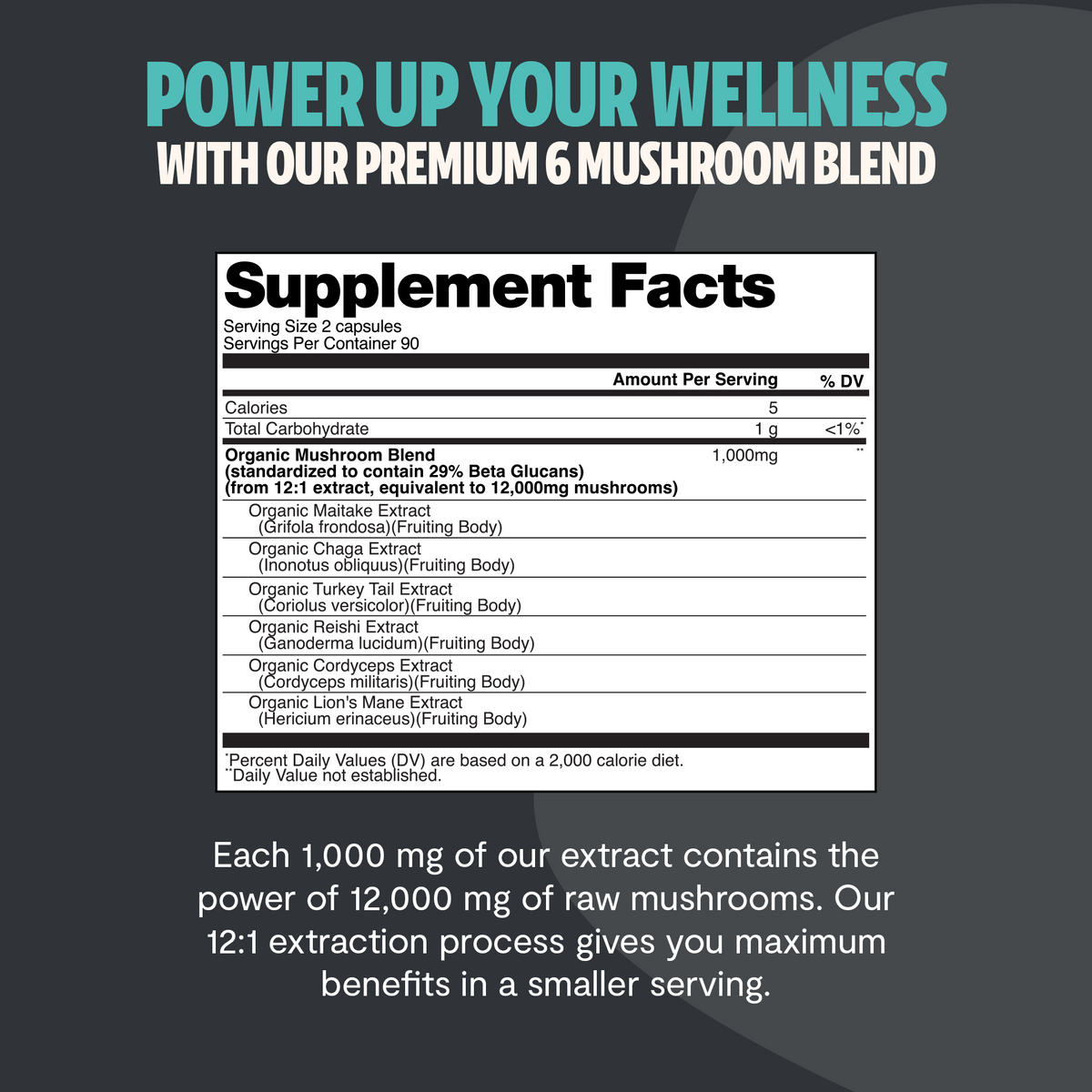 Organic Six-Mushroom Complex Capsules