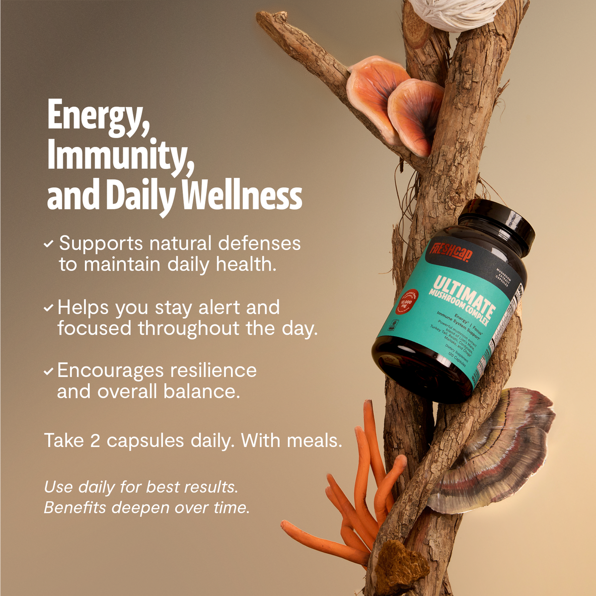 Organic Six-Mushroom Complex Capsules