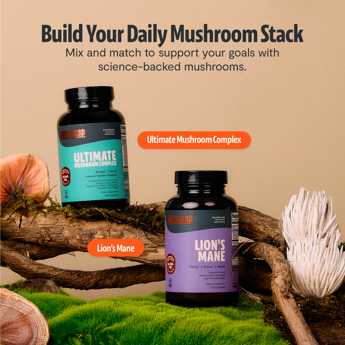 Organic Six-Mushroom Complex Capsules