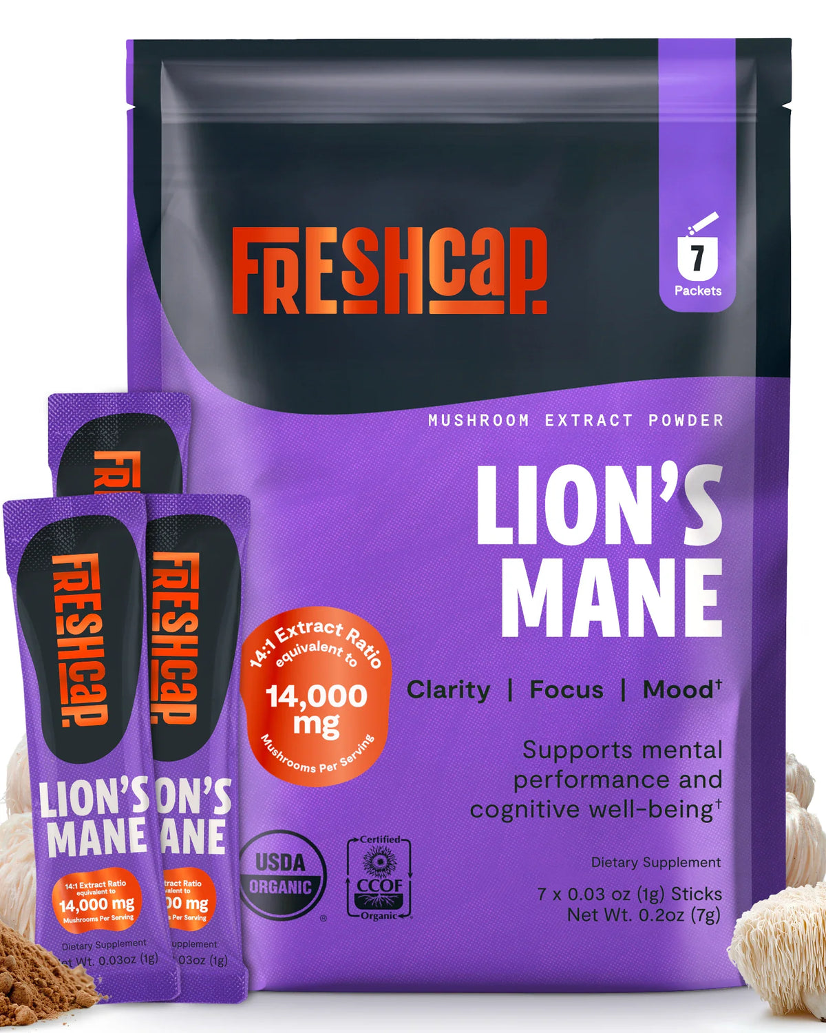 Organic Lion’s Mane Mushroom Powder – 60 Servings